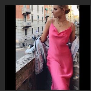 Zara Hot Pink Slip Dress